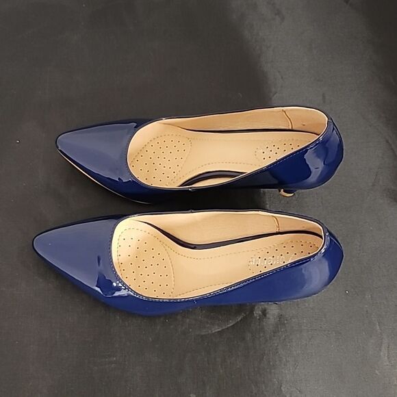 FOREVER ABUREE-16 PATENT LOW HEEL POINTED TOE DRESS HEEL WOMEN"S SHOE - Picture 8 of 13